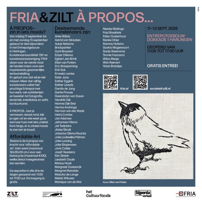 Achterkant flyer Zilt & Fria expositie